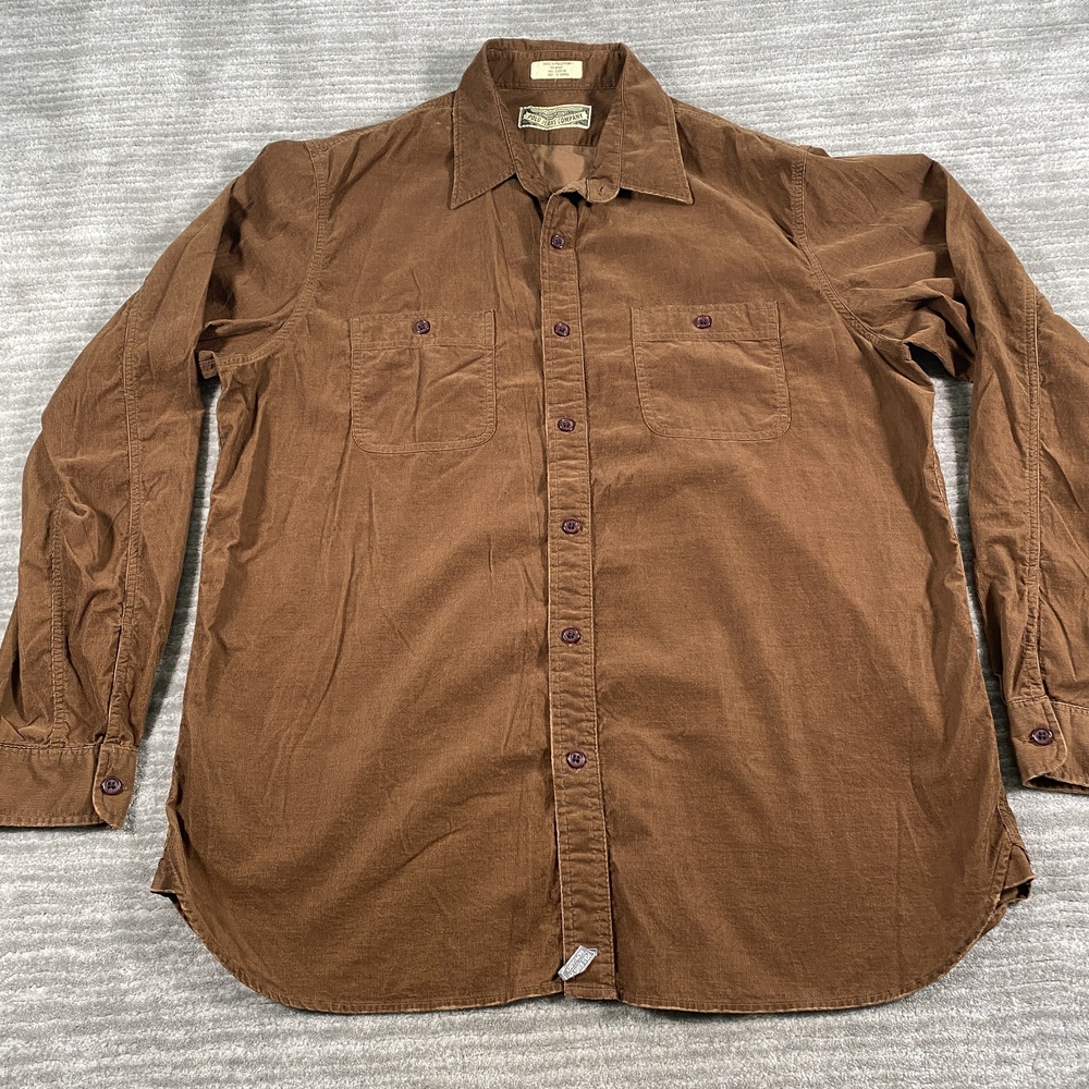 Polo Jeans Company Shirt Mens XL Brown Corduroy Long Sleeve Button Up Casual